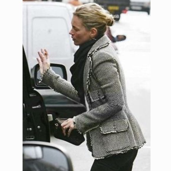 CHANEL 34 Runway Herringbone Wool Blazer ASO KATE MOSS - Picture 3 of 16